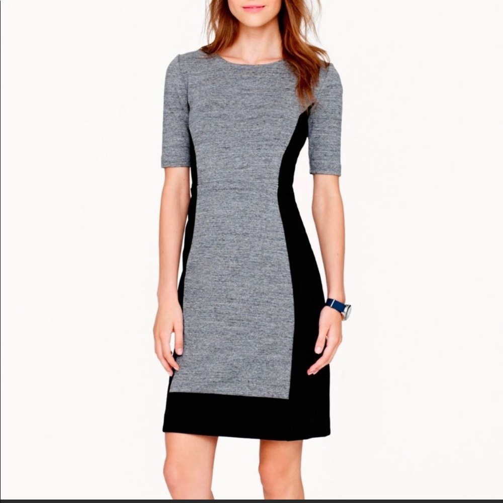 J Crew short sleeve black and gray dress